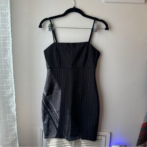 Forever 21 Black Pinstripe Mini Dress